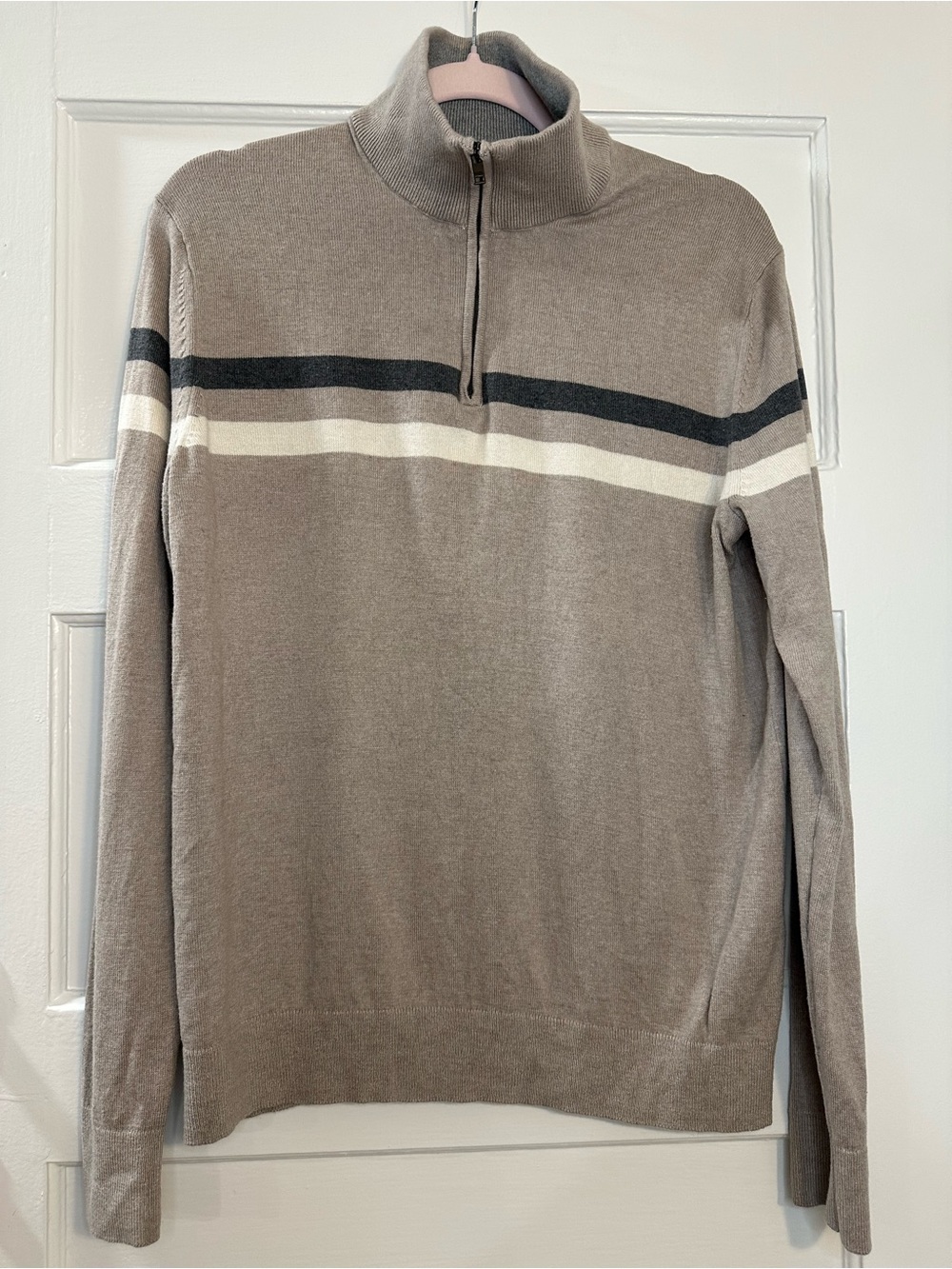 Men’s Wool Banana Republic Tan 1/4 Zip Sweater